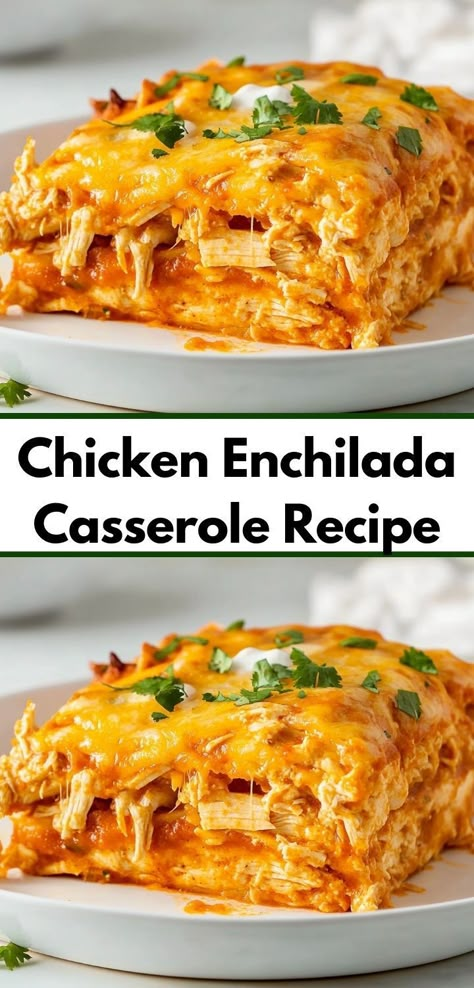 Need a crowd-pleaser for your next gathering? Discover the delightful layers of this Chicken Enchilada Casserole, packed with tender chicken and zesty sauce. It's a fantastic option for family-friendly dinner recipes. Quick And Easy Casserole Recipes, Casseroles With Ground Beef, Casserole Recipes With Ground Beef, Easy Casserole Recipes For Dinner, Quick Casserole, Quick Casserole Recipes, Beef Enchilada Casserole, Delicious Casserole Recipes, Easy Chicken Enchilada Casserole