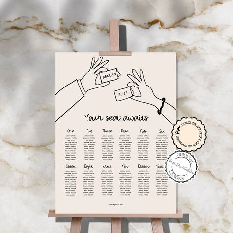 This Wedding Signs item by PipiPrintables has 36 favorites from Etsy shoppers. Ships from United States. Listed on Apr 9, 2024 Handwritten Seating Chart Wedding, Scribble Illustration, Handwritten Wedding, Wedding Seating Chart Template, Seating Chart Sign, Reception Sign, Wedding Reception Signs, Charming Wedding, Seating Chart Template