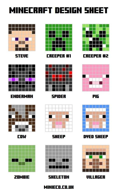 Minecraft Mob Heads Grid, Aquabeads Minecraft, Minecraft Cookies Decorated, Minecraft Cake Easy Simple, Minecraft Perler Bead Patterns, Minecraft Pixel Art Templates, Diy Minecraft Decorations, Minecraft Diy Crafts, Diy Minecraft Birthday Party