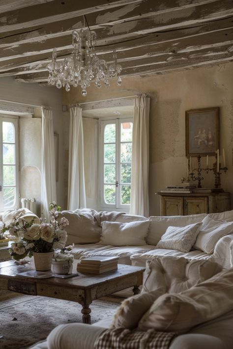 15 French Country Living Room Ideas That Will Make You Say “Ooh La La!” - DreamyHomeStyle French Country Couch, French Country Living Room Ideas, Country Living Room Ideas, French Glam, Tara Shaw, French Provincial Home, French Country Interiors, Dnevni Boravak, French Ideas