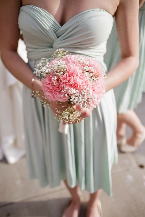 Carnation Bridesmaid Bouquet, Pink Babies Breath, Carnation Wedding Flowers, Carnation Wedding, Baby's Breath Bouquet, Happily Ever After Starts Here, Gypsophila Bouquet, Carnation Bouquet, Wedding Bouquets Pink