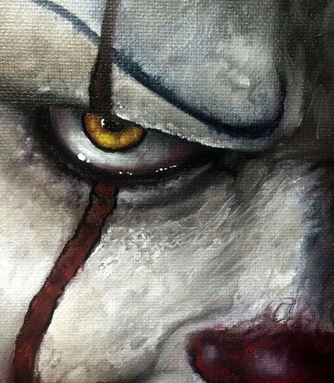 Pennywise It Horror Acrylic Painting Ideas, It Painting Stephen King, Art The Clown Painting, The Terrifier Clown, Scary Painting Ideas, Horror Painting Ideas, Horror Movie Paintings, Penny Wise Clown, Pennywise Painting