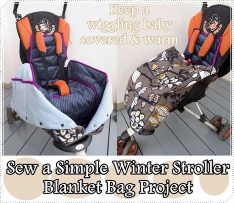 Sew a Simple Winter Stroller Blanket Bag Project Homesteading  - The Homestead Survival .Com     "Please Share This Pin" Stroller Cover Diy, Diy Stroller Rain Cover, Diy Stroller Blanket, Stroller Blanket Diy, Stroller Bag Pattern, Adaptive Clothing Wheelchair, Diy Baby Sleeping Bag, Diy Sleeping Bag, Stroller Footmuff