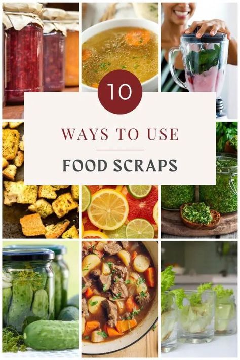 Simple Ways to Use Food Scraps for Zero Waste Cooking • Simple At Home Food Scraps For Garden, Reuse Food Scraps, How To Not Waste Food, How To Use Food Scraps, Zero Waste Cooking Ideas, Zero Waste Snacks, Non Bioengineered Food, No Waste Cooking, Zero Waste Food Recipes