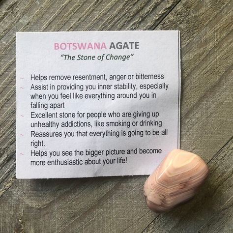 BOTSWANA AGATE crystal w/ description card | Etsy Pink Botswana Agate Meaning, Botswana Agate Crystal Meaning, Botswana Agate Meaning, Elemental Witch, Purple Meaning, Pink Botswana Agate, Fantasy Fairies, Witch Things, Agate Meaning