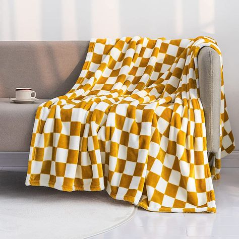 Plaid Blankets, Plaid Throw Blanket, Yellow Bedding, Blue Throw Blanket, Velvet Blanket, Plaid Throw, Blanket For Couch, Sofa Blanket, Soft Throw Blanket