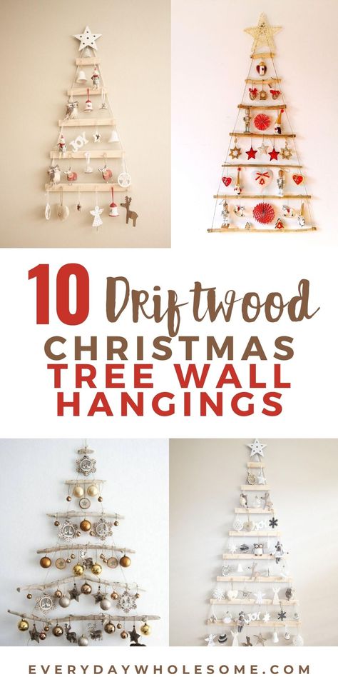 Driftwood Hanging Christmas Tree, Driftwood Christmas Tree Wall Hanging, Hanging Driftwood Christmas Tree, Driftwood Heart Wall Art, Wooden Christmas Tree To Hang Ornaments, Diy Tree Wall Decor, Ornament Wall Hanging, Diy Wall Hanging Christmas Tree, Hanging Christmas Ornaments Without A Tree