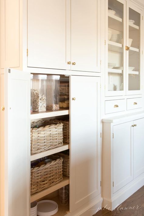 Shaker Cabinets Kitchen, Inset Kitchen Cabinets, Inset Cabinet Doors, Raised Panel Cabinet Doors, Shaker Style Cabinet Doors, Inset Cabinetry, Raised Panel Cabinets, Organize Your Pantry, Julie Blanner