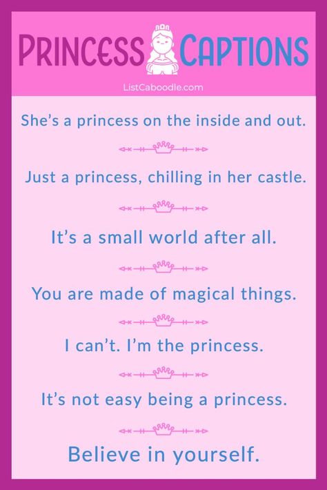 Even more great princess captions and sayings. Princess Captions, Princess Quotes, Princess Look, Magic Fairy, Make Dreams Come True, Fantasy Magic, Good Life Quotes, Dreams Come True, Small World