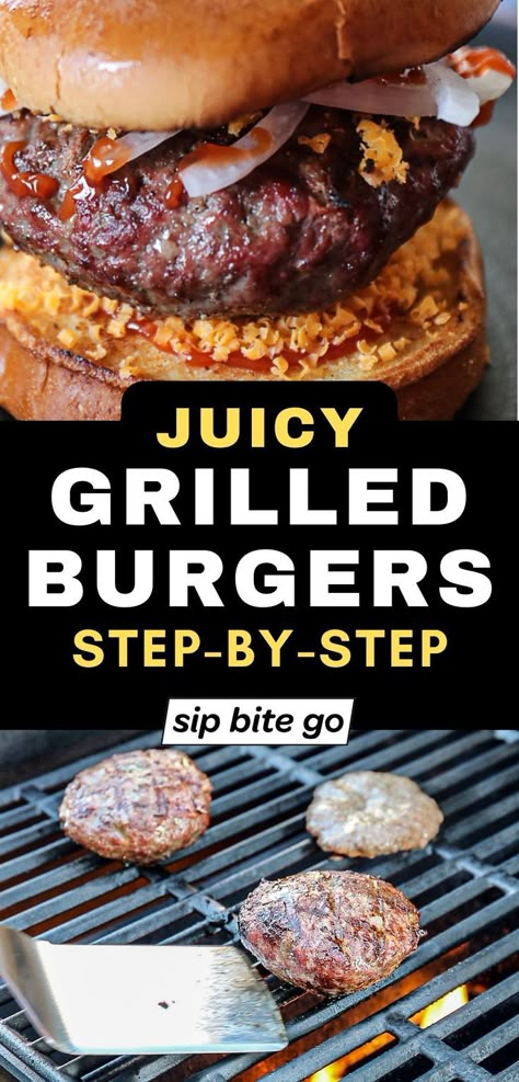 Grill Burgers Grilling Burgers Charcoal, Juicy Burgers On The Grill, Homemade Grilled Burgers, Burgers On The Grill Recipes, Burger On Grill, Moist Burgers On The Grill, Best Grilled Burger Recipe, Grill Burgers On Gas Grill, How To Grill Hamburgers On Gas Grill