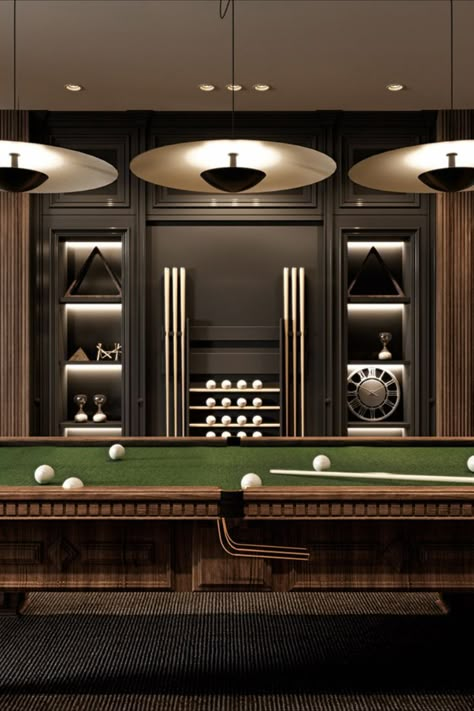 Modern Interior Design by SPACES/ARCHITECTS Modern Billiard Room, Snooker Room Ideas, Billiard Room Design, Billiards Room Decor, Snooker Room, Pool Table Room, Billiards Table, Home Game Room, Snooker Table