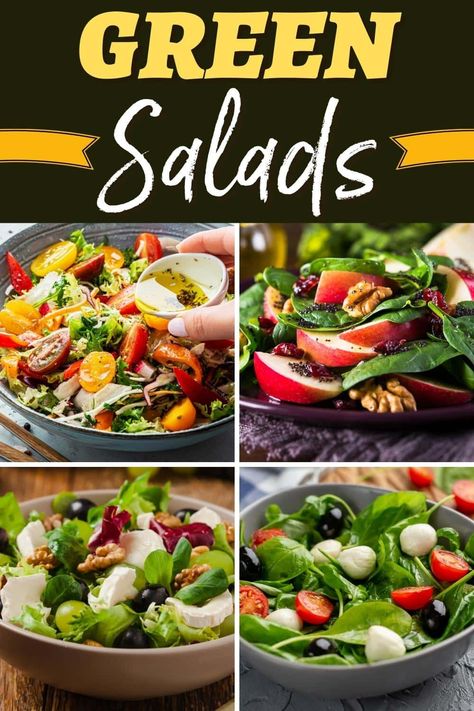 Fancy Green Salad Recipes, Traditional Salad Recipes, Green Leafy Salads, Mix Green Salad Recipes, Summer Green Salad Recipes, Mixed Green Salad Recipes, Leafy Green Salad Recipes, Easy Green Salad Recipes, Chickpea Spinach Curry