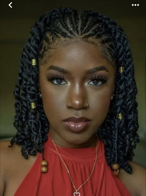 Short Nubian Twist Hairstyles, Cornrows And Twists Natural Hair, Twisted Braids With Curls, Braided Medium Length Hair, Passion Twists Hairstyle Fulani, Kiki Hairstyles For Ladies, Cornrow Twist Braids Hairstyles, Cornrow Hairstyles With Extensions, Shade Adu Nigerian Hairstyle