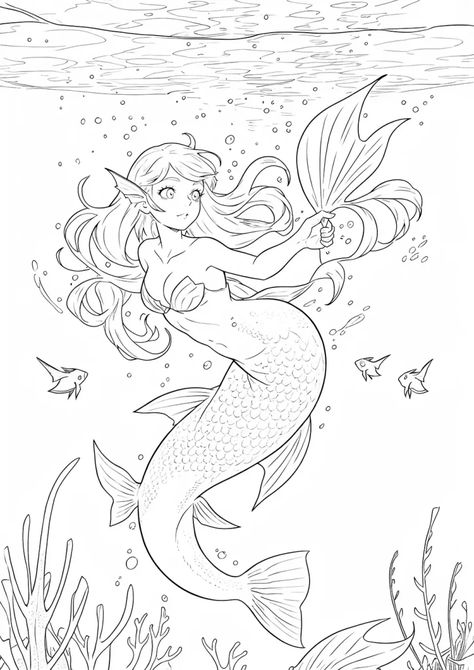 Atlantis Coloring Pages, Anime Coloring Pages Free Printable, Siren Coloring Page, Drawing To Color In, Mermaid Colouring In Pages, Downloadable Coloring Pages Free, Coloring Templates For Adults, Cool Coloring Pages Free Printable, Mermaid Colouring Pages