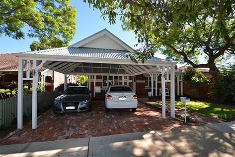 Car Porch Ideas, Garage Facade, Garden Zones, Building A Carport, House Garden Design, Carport Kits, Car Ports, Carport Ideas, Carport Plans