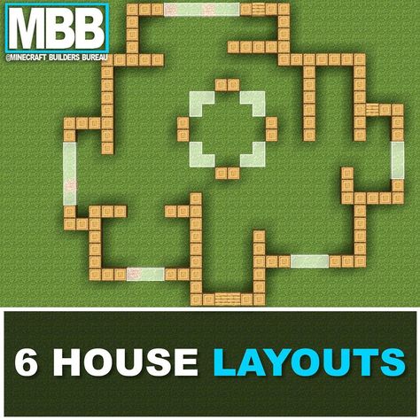 Minecraft Builders Bureau on Instagram: “We haven’t done a house layouts in a little while so here’s some fun designs, which do you want built? . . . . #minecraft #minecraftbuild…” Minecraft Layouts Houses, Minecraft House Layout Ideas Blueprint, Blueprint Minecraft House, Minecraft Base Layout Ideas, Minecraft School Layout, House Layouts Minecraft, Minecraft House Blueprints Layout, Minecraft House Plans Layout, Minecraft House Shapes Layout