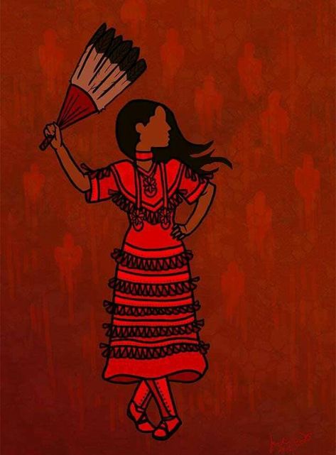 Earth Dress, Indigenous Pride, Mmiw Awareness, Native Drawings, No More Stolen Sisters, Red Dress Day, Native Artwork, Jingle Dress, Native American Baskets