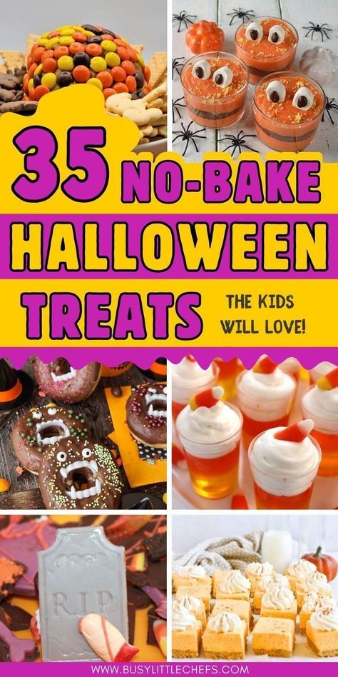 Halloween Cooking Ideas For Kids, Halloween Treats For Kids School Party, Easy Fun Halloween Snacks, Halloween Diy Snacks For Kids, Halloween Theme Snacks For Kids, October Snacks For Kids, Halloween Easy Treats To Make, Halloween Snacks For Kids To Make, Edible Halloween Crafts For Kids