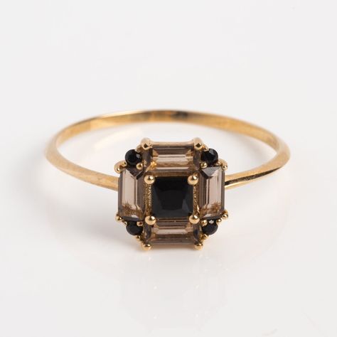 14k Vintage Inspired Art Deco Engagement Ring | Local Eclectic Deep Sapphire Engagement Ring, 1920s Inspired Engagement Ring, Deco Rings, Wedding Rings That Aren’t Diamonds, Art Deco Promise Ring, Black Band Engagement Ring Women, Small Engagement Rings Vintage, Round Stone Engagement Ring, Art Deco Ring Vintage