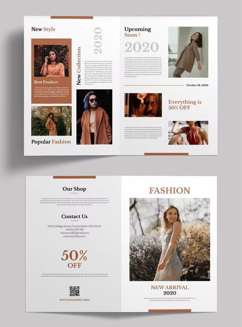 Cover Brochure Design, Fashion Broucher, Fashion Brochure Design, 2 Fold Brochure Design, Documentation Design, Layout Design Magazine, Bi Fold Brochure Design, Brochure Design Ideas, Bifold Brochure Design