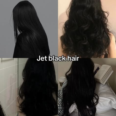 Different Types Of Black Hair, Black Jet Hair, Black Hair Waves, Types Of Black Hair, Pure Black Hair, Blackest Black Hair, Warm Black Hair, Matte Black Hair, Glossy Black Hair