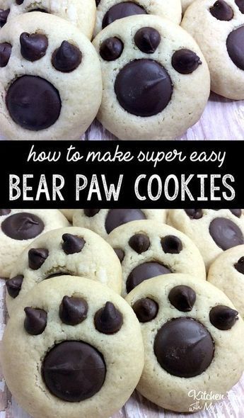 Bear Paw Cookies, Paw Cookies, Kids Cookies, Dessert Aux Fruits, Cookies Chocolate, Bear Paw, Fun Treats, Cookies Recipe, Sweets Treats