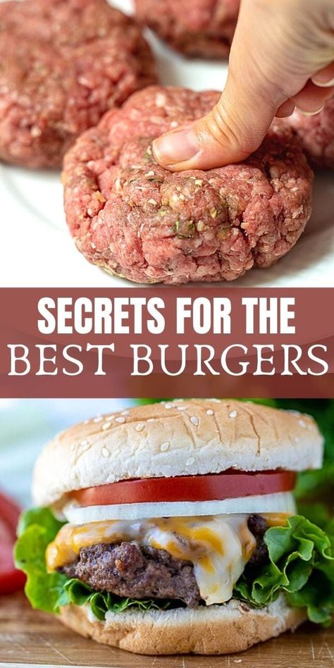 If you are looking for the Best Homemade Burgers, this recipe is for you! With only a few ingredients and minimal prep work, you can have the best juicy, flavorful homemade burgers thanks to a few key pro-tips. Classic Hamburger Recipes, How To Make The Best Burger Patties, Homemade Juicy Burgers Recipe, How To Make Beef Burgers, Quick Burger Recipes Ground Beef, Best Hamburger Recipe Homemade Burgers, Best Homemade Burgers Patties Recipe, How To Make Homemade Burgers, Best Hamburger Buns