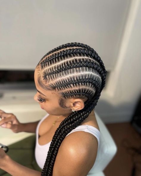 8 Stitch Braids, Feed In Braids Hairstyles, African Hair Braiding Styles, Braids Hairstyles Pictures, Braided Cornrow Hairstyles, Stitch Braids, Quick Braided Hairstyles, Feed In Braid, Protective Hairstyles Braids