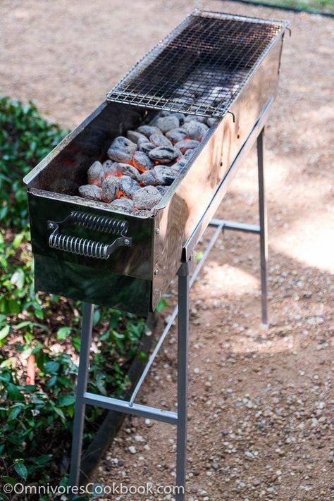 How to Host a Chinese BBQ Party | Omnivore's Cookbook Diy Bbq Grill, Japanese Bbq Grill, Outdoor Cooking Fireplace, Bbq Setup, Menu Suggestions, Barbeque Grill Design, Outdoor Bbq Grill, Barbecue Design, Diy Grill