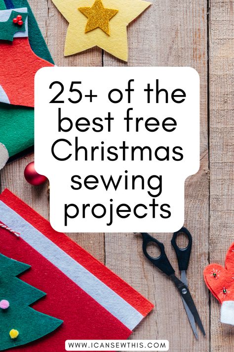 Fabulous & free Christmas sewing projects to make this year. We’ve looked all over the internet and found the cutest free sewing patterns and step-by-step tutorials to inspire you. Christmas is a great time of year to sew gifts and decorations. #sewingideas Christmas Sacks Diy Free Pattern, Christmas Decoration Sewing Patterns, Xmas Crafts Sewing Patterns, Padded Christmas Tree Pattern, Free Sewing Patterns For Cat Toys, Christmas Sewing Ideas Easy, Christmas Tree Sewing Projects, Stuffed Fabric Christmas Tree Pattern, Easy Sewing Crafts For Beginners