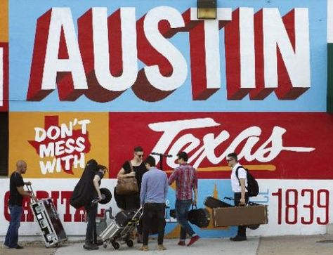 Tourism Branding, Engagement Announcement Ideas, Storefront Ideas, Place Branding, Balloon Race, Office Wall Design, South By Southwest, Cooler Painting, Ut Austin