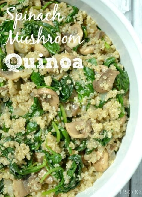 Clean Eating Side Dishes, Mushroom Quinoa, Mushroom Spinach, Clean Eating Vegetarian, Spinach Mushroom, Daniel Fast Recipes, Delicious Clean Eating, Food Pyramid, Fast Recipes