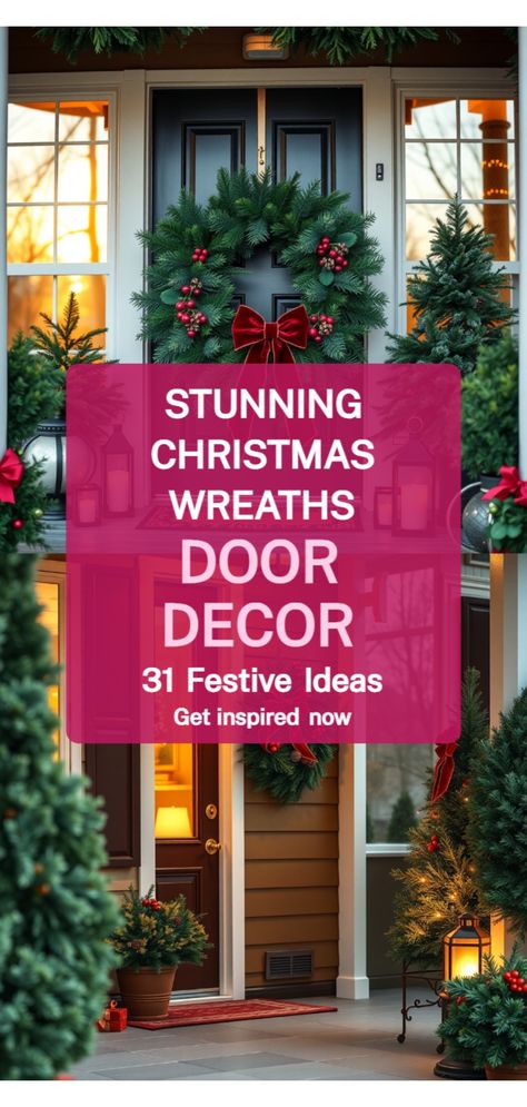 Christmas Wreaths Wreath Door Christmas, 3 Wreaths For Front Door, Christmas Wreath Ideas Front Doors, Felt Ball Wreath, Christmas Front Door Wreath, Vintage Ornament Wreath, Front Door Ideas, Front Door Inspiration, Red Berry Wreath