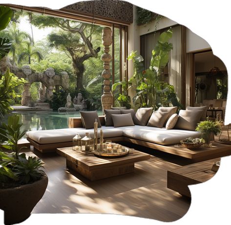 Tropical Room, Bali Style Home, Tropical Retreat, Lush Jungle, Modern House Exterior, Dream Home Design, Decoration Design, 인테리어 디자인, My Dream Home