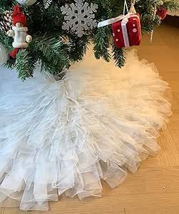 Tulle Christmas Tree Skirt, Christmas Tree Decorations White, Tulle Christmas Tree, Christmas Tulle, Tulle Christmas Trees, Lace Christmas Tree, Cloud Tree, Elegant Christmas Trees, Skirt Elegant