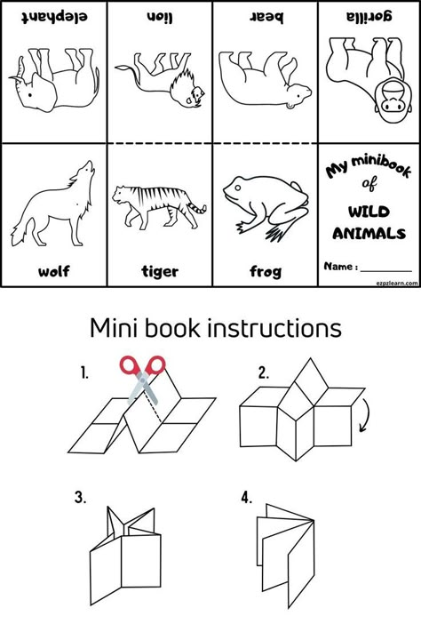 Free Printable Coloring minibook wild animals worksheets for ESL teachers using for kindergarten, preschool and so on you can either download or print directly from our website. Wild Animals Worksheets For Kindergarten, Wild Animals Preschool Activities Free Printable, Wild Animals For Preschool, Mini Coloring Book Free Printables, Preschool English Worksheets For Kids, Wild Animals Kindergarten, Wild Animals Activities Preschool, Mini Books Printable Free, Wild Animals Activities For Kids