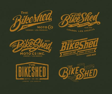 The Bikeshed CO. New Logotypes - Alex Ramon Mas StudioAlex Ramon Mas Studio Auto Shop Logo, Logo Bike, Logo Moto, Motorcycles Logo Design, Best Logo Maker, Retro Logo Design, Cake Logo Design, Motorcycle Logo, Vintage Logos