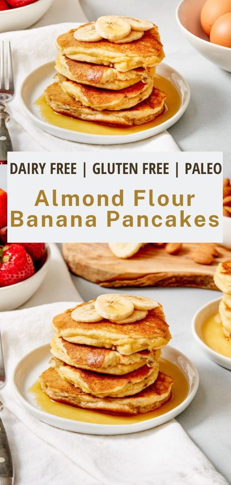 Gluten Free Dairy Free Banana Pancakes, Grain Free Banana Pancakes, Gf Banana Pancakes, Banana Almond Flour Pancakes, Banana Pancakes Paleo, Banana Pancakes Gluten Free, Paleo Pancakes Almond Flour, Almond Flour Banana Pancakes, Alternative Breakfast