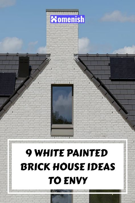 When it comes to making a great first impression with your brick home, the exterior color is the most important part that’s likely to leave a lasting impact. One way is to paint your brick house white and pair it with attractive accent colors. White Painted Brick Homes Exterior, Modern Painted Brick House, House Exterior Painted Brick, White Brick Exterior Paint Colors, Painted White Brick House With Black Garage Door, White Brick House Exterior With Shutters, Painted Brick Farmhouse Exterior, Exterior House Colors Painted Brick, Old White Brick House