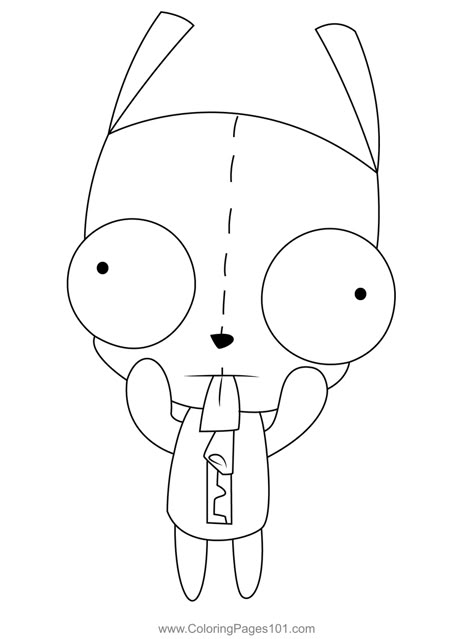 Cute Girl Invader Zim Coloring Page