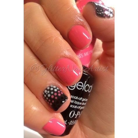 NAILED IT ❤ liked on Polyvore featuring beauty products and nail care Bright Pink Nails, Fun Summer Nails, Nails Bright, Summer Toe Nails, Polka Dot Nails, Dots Nails, Super Nails, Get Nails, Ideas Nails