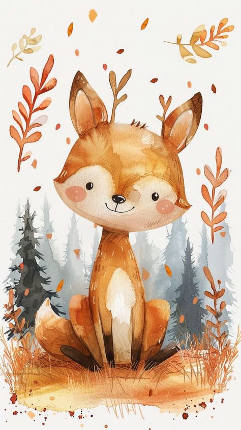 design woodland animal cute painting poster Cat Character Drawing, Forest Animals Clipart, Educational Illustrations, Baby Woodland Animals, Forest Animals Illustration, Watercolor Woodland Animals, Woodland Illustration, Woodland Animals Theme, Woodland Animal Art