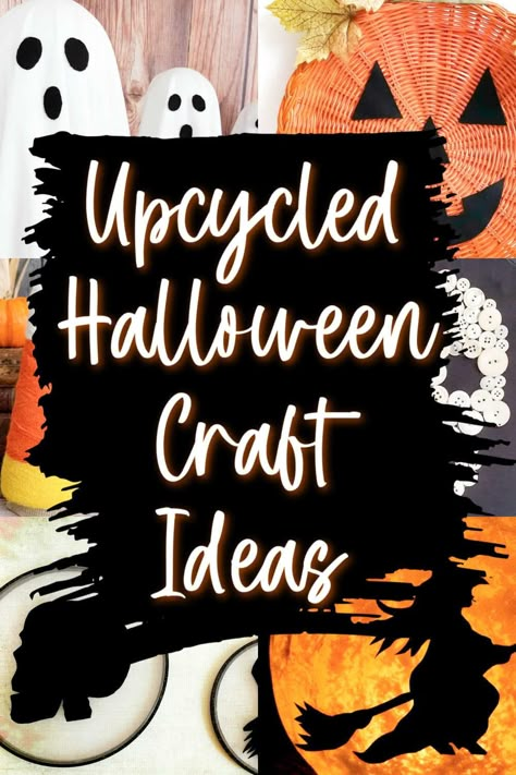 Looking for some creepy-crafty inspiration to celebrate Halloween? These Halloween crafts all started from thrift store finds which means they are delightfully unique and frugal projects to make this Spooky Season! Diy Halloween Decorations Upcycle, Upcycled Halloween Crafts, Halloween Thrift Store Diy, Thrift Store Halloween Decorations, Spooky Crafts For Adults, Halloween Crafts For Adults Diy, Halloween Upcycle, Recycled Crafts Upcycling, Upcycled Halloween Decorations