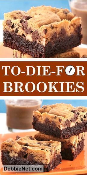 Brookies Recipe, Chocolate Chip Cookie Brownies, Chocolate Chip Cookie Cheesecake, Cookie Brownies, Resep Brownies, Easy Chocolate Chip Cookies, Cookie Brownie Bars, Oreo Dessert, Brownies Recipe