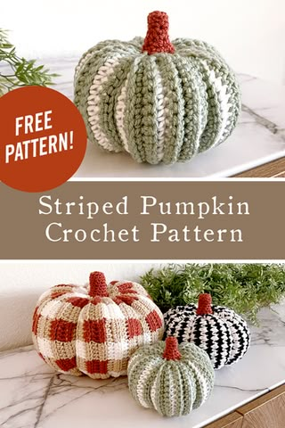 FREE Pumpkin Crochet Pattern | Small Striped Pumpkin – Little Light Design Co. Easy Crocheted Pumpkins Free Pattern, Crochet Pattern Pumpkin Free, Halloween Crochet Patterns Free Ideas, Small Crochet Decor, Small Pumpkin Crochet Pattern Free, Easy Crochet Pumpkins For Beginners, Quick Fall Crochet Patterns Free, Cute Halloween Crochet Patterns Free, Crochet Fall Decor Patterns