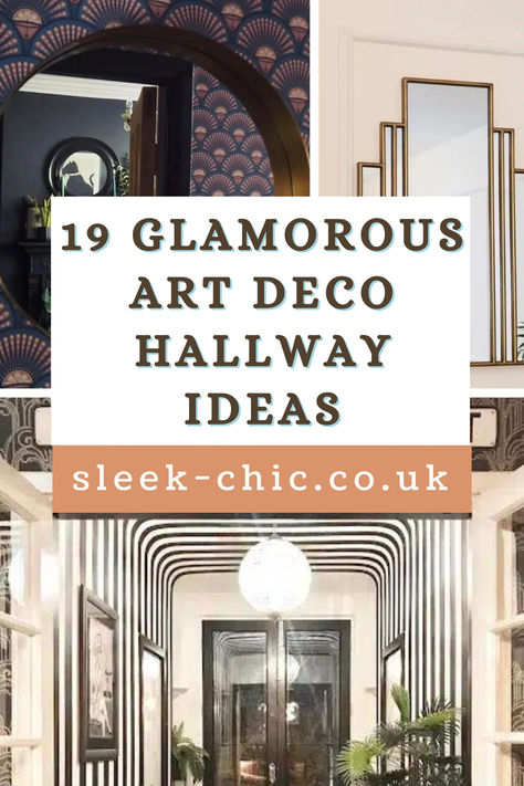 Inject a dose of glamour and sophistication into your hallway design by paying homage to the Art Deco era. Invigorate a dull hallway with these inspiring Art Deco decorating ideas. Art Deco Entryway Ideas, Artwork For Hallway, Art Deco Hotel Lobby Design, Entryway Art Deco, Art Deco Mudroom, Art Deco Hallway Ideas, Art Deco Moulding, Art Deco Interior Bathroom, Art Deco Decorating Ideas