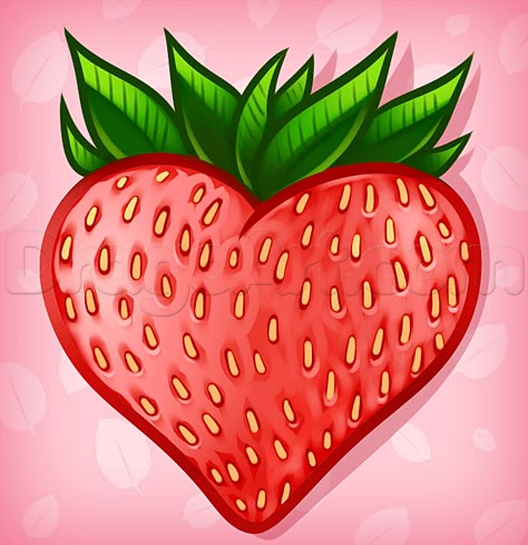 how to draw a strawberry heart Heart Strawberry Drawing, Strawberry Heart Drawing, How To Paint A Strawberry, Heart Strawberry Tattoo, How To Draw A Strawberry, Strawberry Heart Tattoo, Cute Strawberry Drawing, Draw A Strawberry, Heart Step By Step