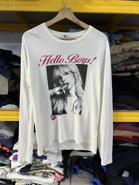 VTG 🔥Hysteric Glamour x Courtney Love Hello Boys! Very Rare Couples Fashion, Courtney Love, Youtube Logo, Hysteric Glamour, Men's Tops, Band Tees, Vintage Tops, Very Rare, Vintage Men