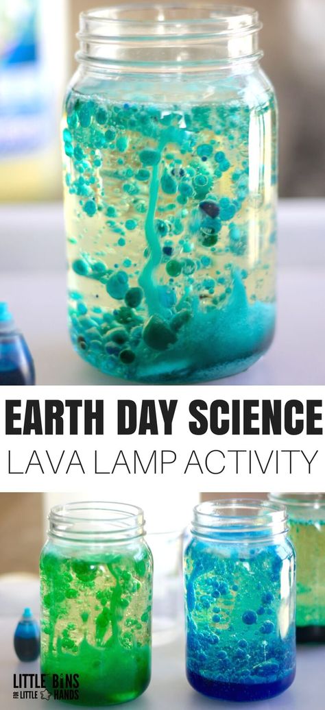 Lava Lamp Science Experiment For Kids! | Little Bins for Little Hands Earth Day Science, Lava Lamp Experiment, Homemade Lava Lamp, Earth Week, Kitchen Science, Earth Day Projects, Science Week, Science Birthday, Simple Science