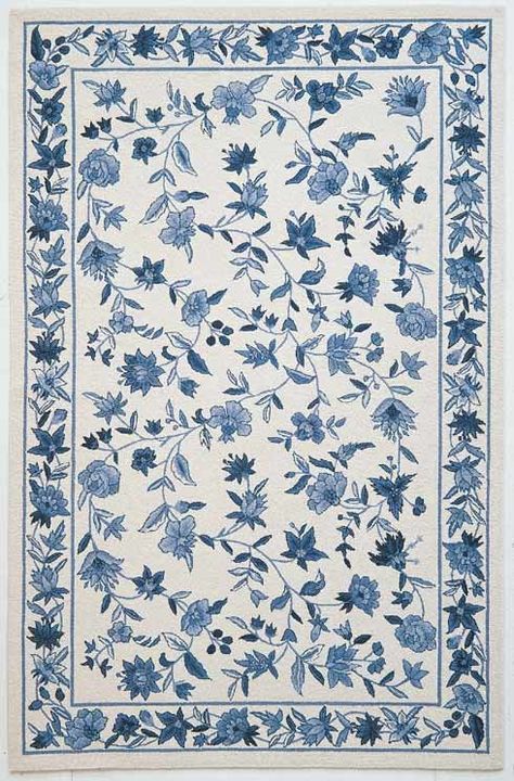 Blue China Patterns, Cream Rugs, Kas Rugs, Blue And White Rug, Blue And White Decor, Decorative Rugs, Rug Direct, Blue And White China, Floral Area Rugs